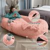 Human Dog Bed, Large Size Fits You and Pets, Washable Faux Fur Dog Bed for People Doze Off, Napping Orthopedic Dog Bed, Present Plump Pillow, Blanket