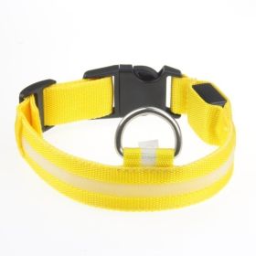 LED Luminous Pet Dog Collar Night (Option: Yellow Light-Rechargeable S)